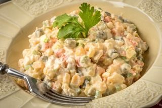 Imagem aproximada em salada de maionese