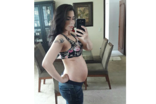 Christina aos 9 meses, há 2 semanas do parto - foto: divulgação 