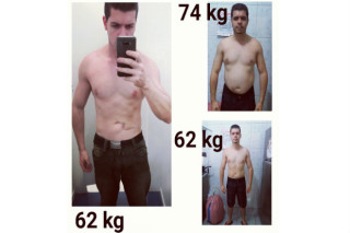 Em janeiro de 2016 Rafael pesava 74 kg, em 3 meses ele conseguiu chegar aos 62Kg - foto: divulgação/instagram