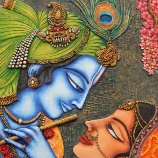 À esquerda, a personificação humana de Krishna e, à direita, Radha, considerada sua amiga e amante - Foto: Shutterstock