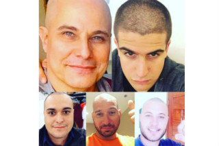 Os homens da família de Edson Celulari rasparam a cabeça em apoio ao ator - Foto: Reprodução Instagram