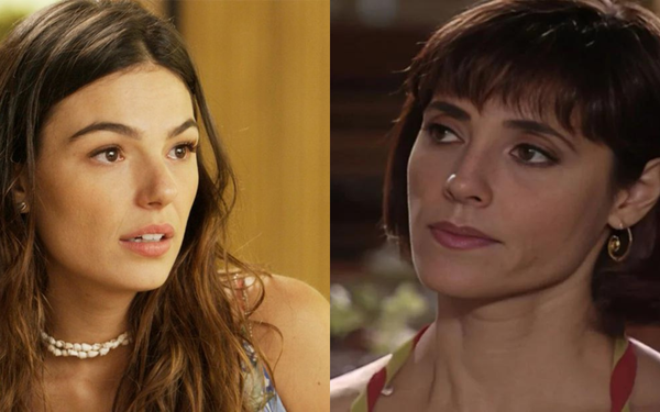 à esquerda, Isis Valverde como a personagem Ritinha, da novela A Força do Querer. À direita, a atriz Christiane Torloni como a personagem Helena, da novela Mulheres Apaixonadas.