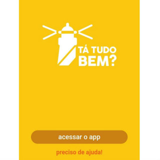 Imagem principal do app "Tá Tudo Bem?", com botão de emergência - Foto: Divulgação