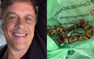 foto do ator guilherme fontes e do seu braço com soro no hospital