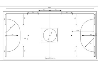 Quadra de futsal e suas medidas - Créditos: Divulgação/CBFS