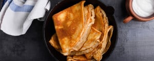 Crepe de banana de frigideira